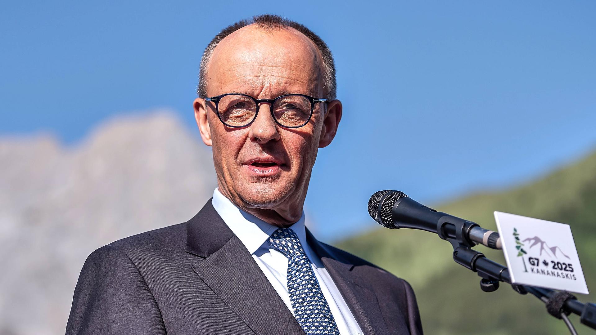 Bundeskanzler Friedrich Merz (CDU) auf dem G7-Treffen in Kananaskis, Alberta, Kanada. Bundeskanzler Friedrich Merz (CDU) auf dem G7-Treffen in Kananaskis, Alberta, Kanada.