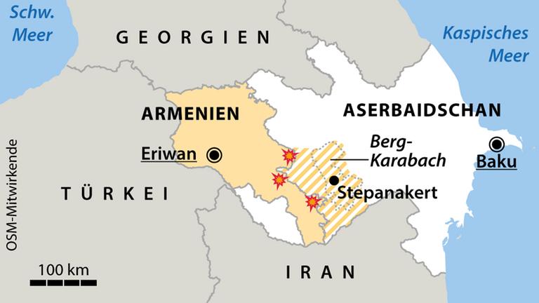 Konflikt um die Region Berg-Karabach.