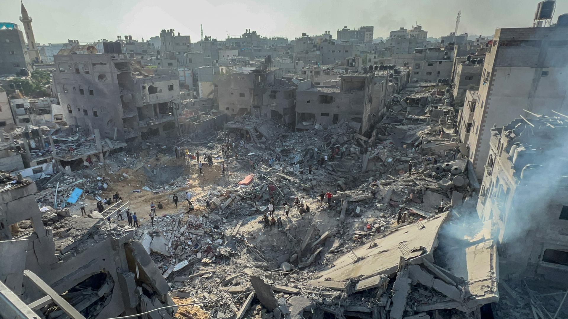 Zerstörte Gebäude im Flüchtlingslager Dschabalia im Gazastreifen