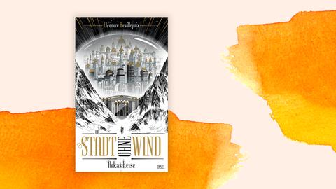 Auf dem Cover des Buchs "Die Stadt ohne Wind" von Éléonore Devillepoix ist der Teil und der Name der Autorin gedruckt. Außerdem ist eine Fantasiestadt abgebildet.
