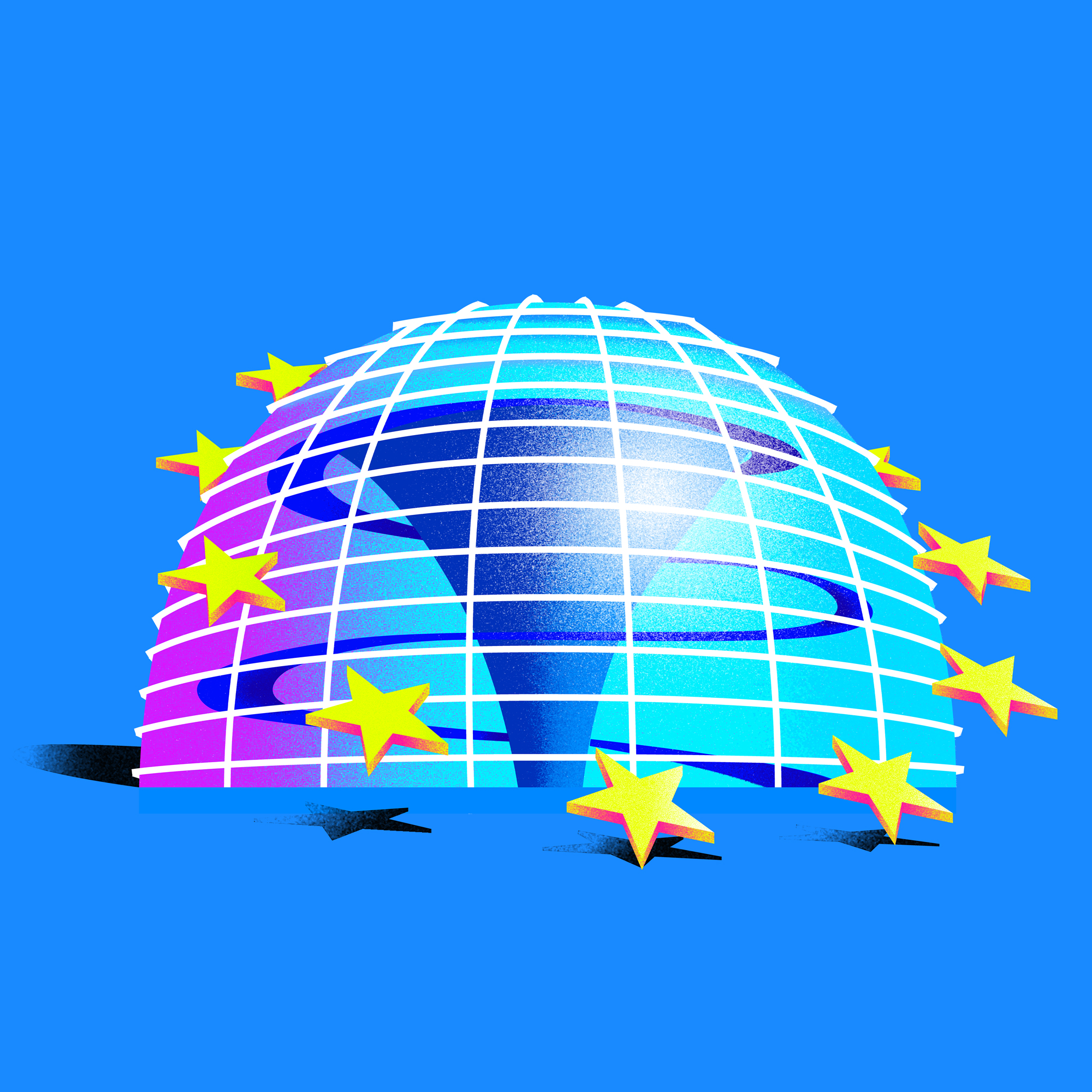 Das Logo zeigt den Schriftzug "Der Politikpodcast" in einer Bildcollage mit der Reichstagskuppel in Berlin.