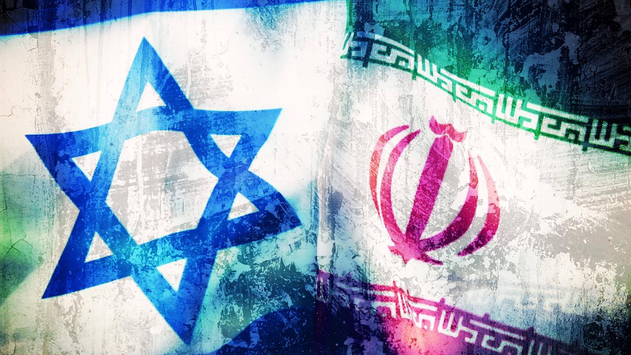 Fahnen von Israel und dem Iran