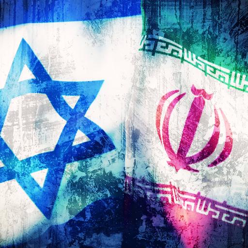 Fahnen von Israel und dem Iran