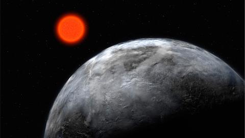 Eine Illustration zeigt den erdähnlichen Exoplaneten Gliese 581 c.