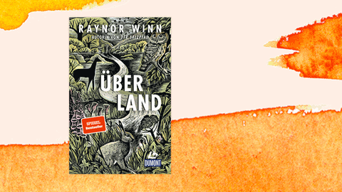 Raynor Winn: "Überland". Auf dem Cover schlängelt sich ein Pfad durch die gezeichnete Natur, im Vordergrund sitzt ein Hase.