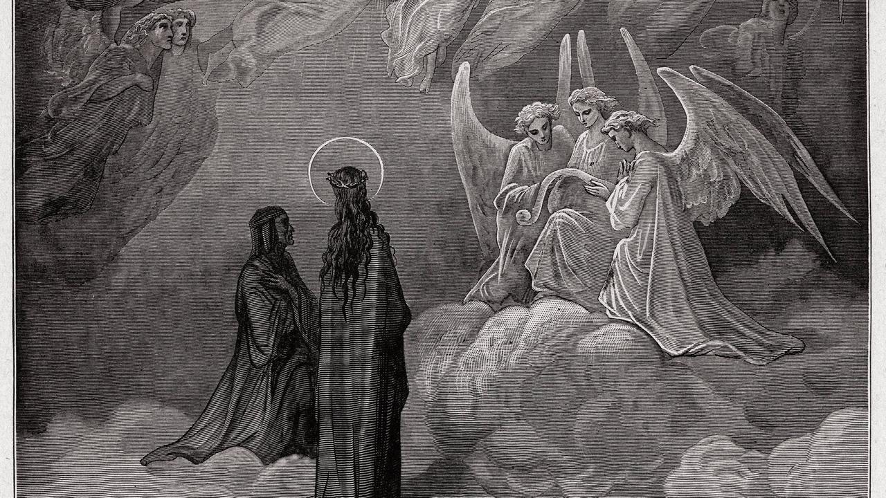 Dante und Beatrice im Paradies - Illustration von Gustave Doré, ca. 1890