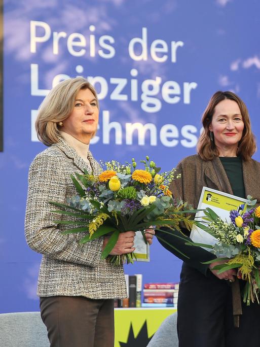Gewinner Preis der Leipziger Buchmesse 2026: L-R: Marie-Janine Calic, Katerina Poladjan, Manfred Gmeiner