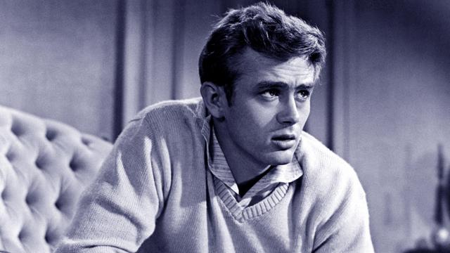 Schwarz-weiße Aufnahme des Schauspielers James Byron Dean (1931-1955) 