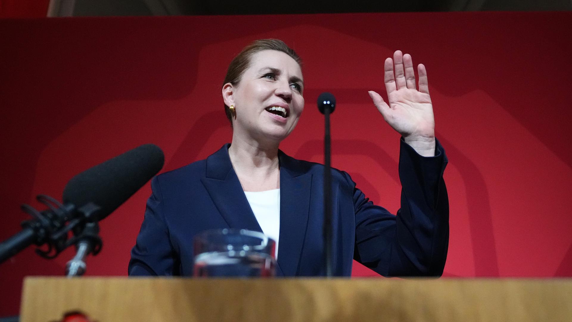 Die dänische Ministerpräsidentin Mette Frederiksen nach der Parlamentswahl