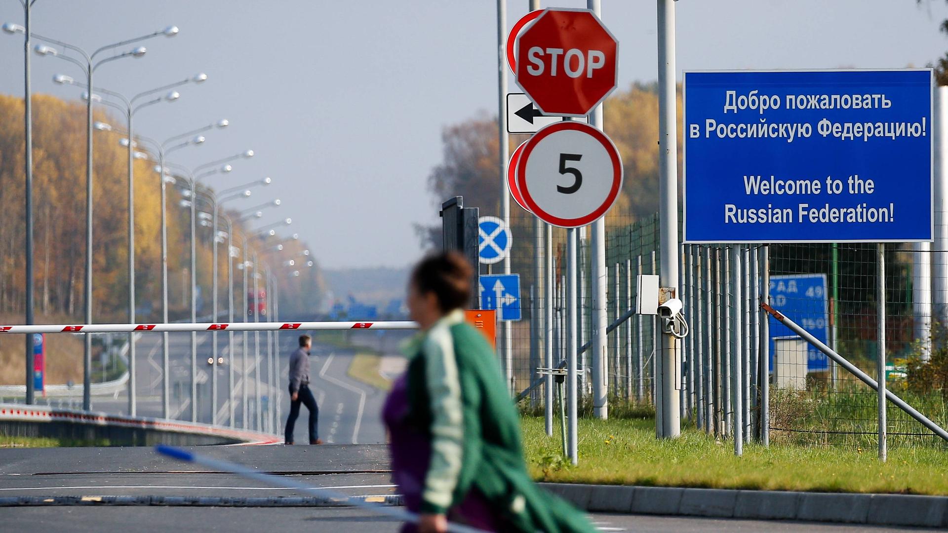 Grenzübergang zwischen Polen und dem russischen Kaliningrad. 