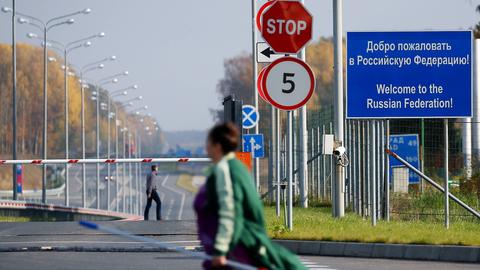 Grenzübergang zwischen Polen und dem russischen Kaliningrad. 