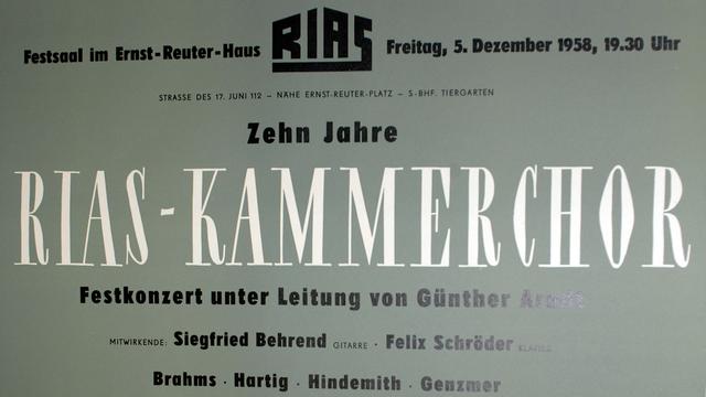 1958: Zehn Jahre RIAS-Kammerchor, Festkonzert unter der Leitung von Günther Arndt