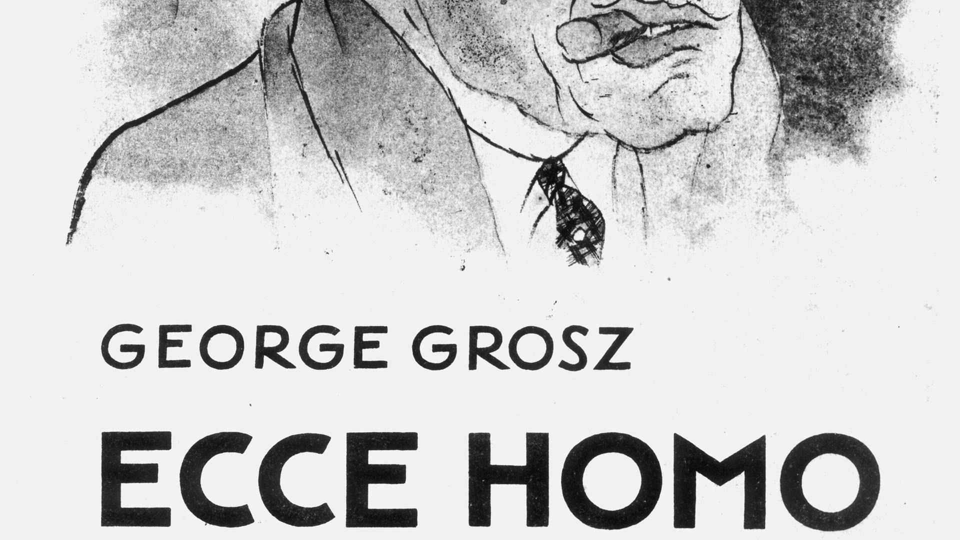 Ausschnitt des Titelblatts der Grafik-Folge "Ecce Homo" des Karikaturisten George Grosz aus dem Jahr 1923