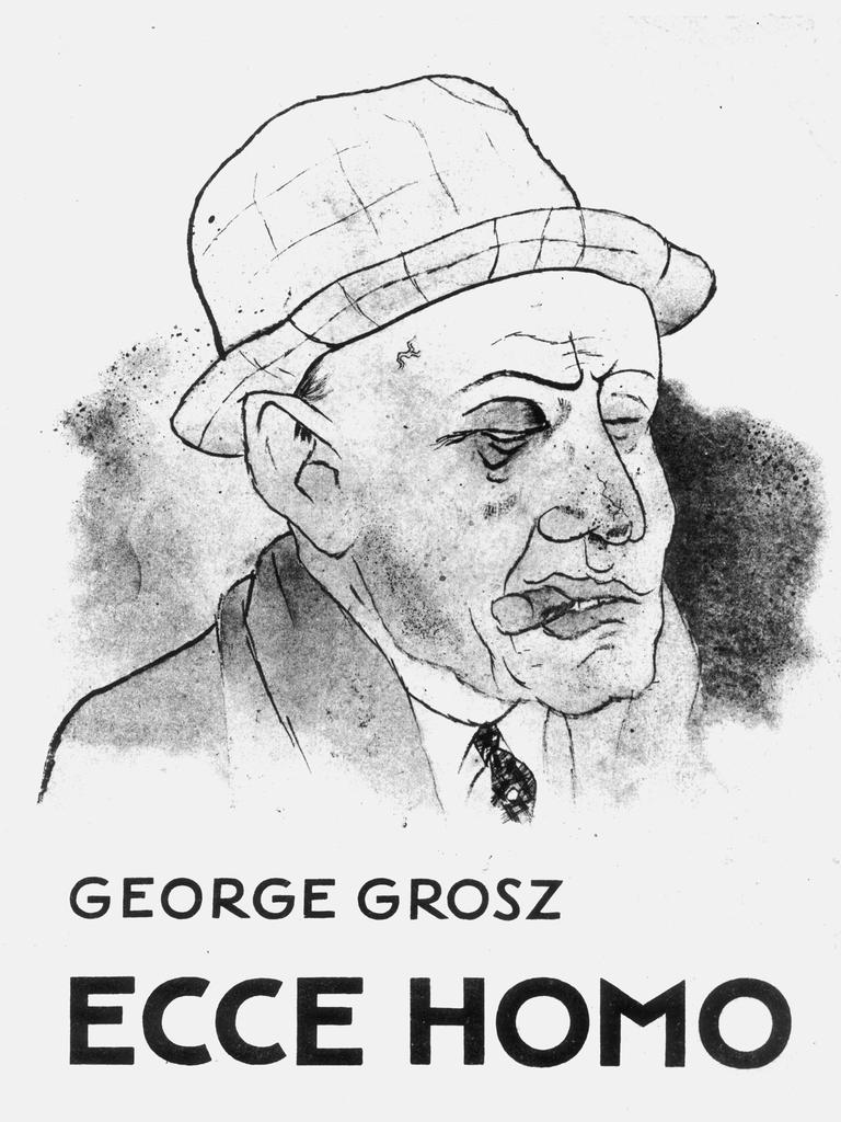Ausschnitt des Titelblatts der Grafik-Folge "Ecce Homo" des Karikaturisten George Grosz aus dem Jahr 1923