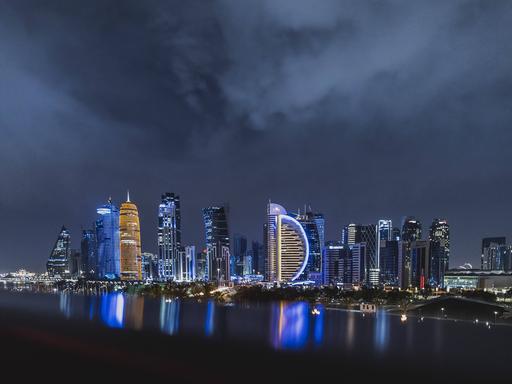 Skyline von Doha, Katar, 16.05.2023
