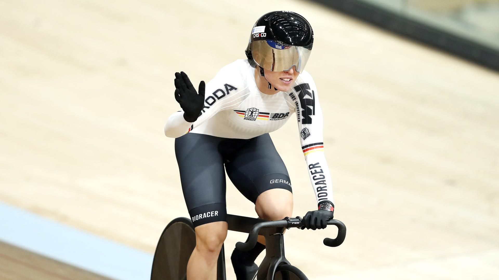 Emma Hinze bei der Bahnrad-Weltmeisterschaft in Glasgow
