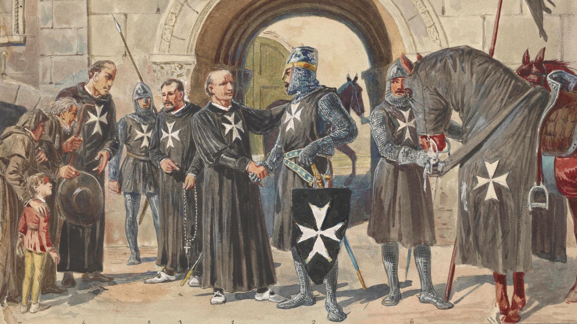 Historische Illustration: Ritter von Malta, aus der Sammlung der New York Public Library. Historische Illustration: Ritter von Malta, aus der Sammlung der New York Public Library.