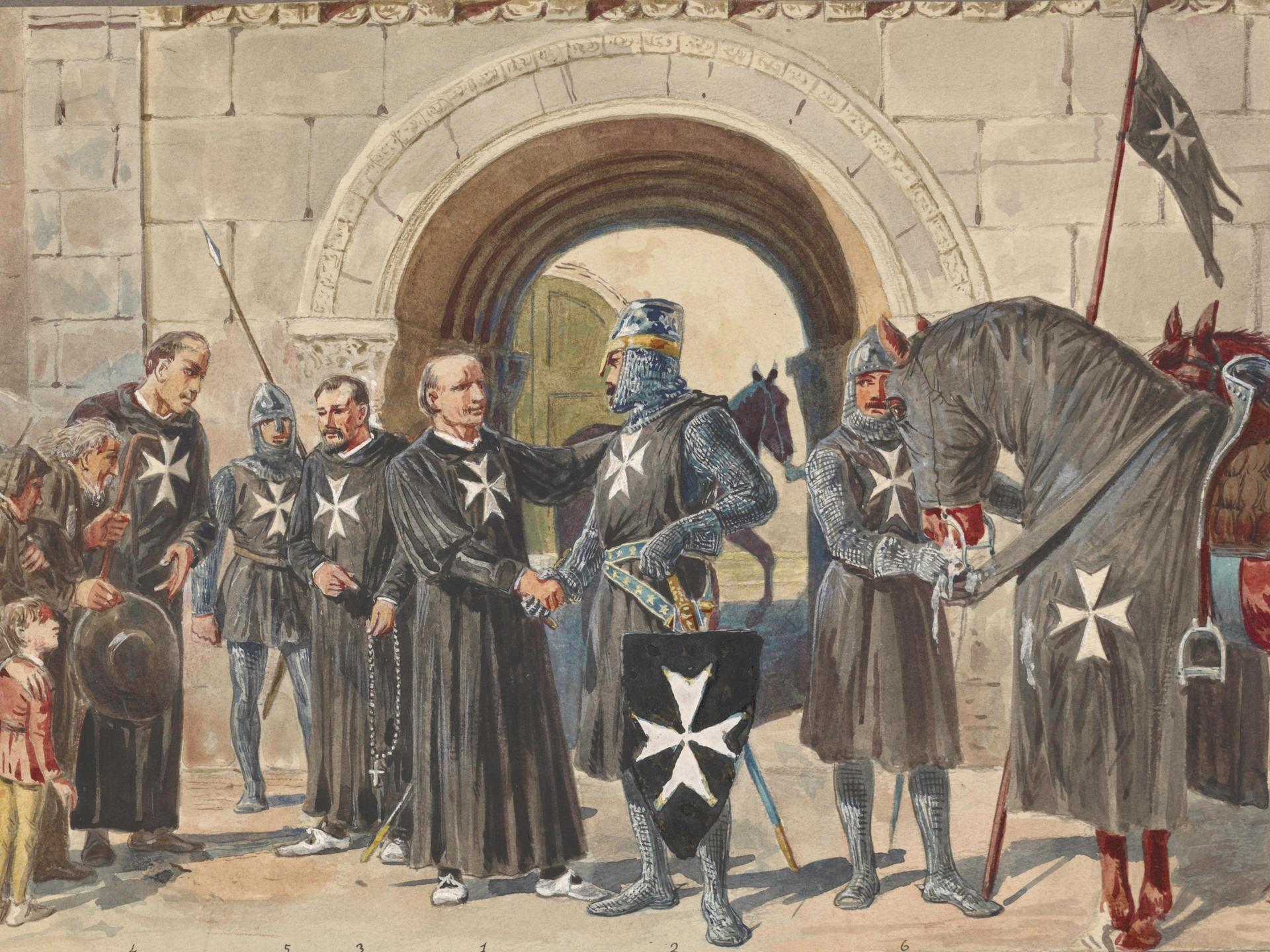 Historische Illustration: Ritter von Malta, aus der Sammlung der New York Public Library. 