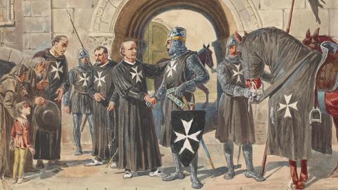 Historische Illustration: Ritter von Malta, aus der Sammlung der New York Public Library. 