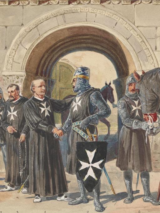 Historische Illustration: Ritter von Malta, aus der Sammlung der New York Public Library. 