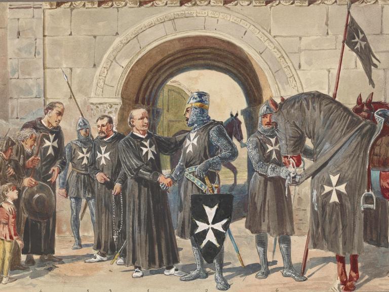 Historische Illustration: Ritter von Malta, aus der Sammlung der New York Public Library. 