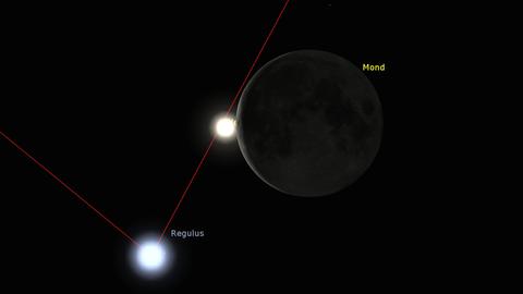 Ein Sternenbild mit Mond und Venus