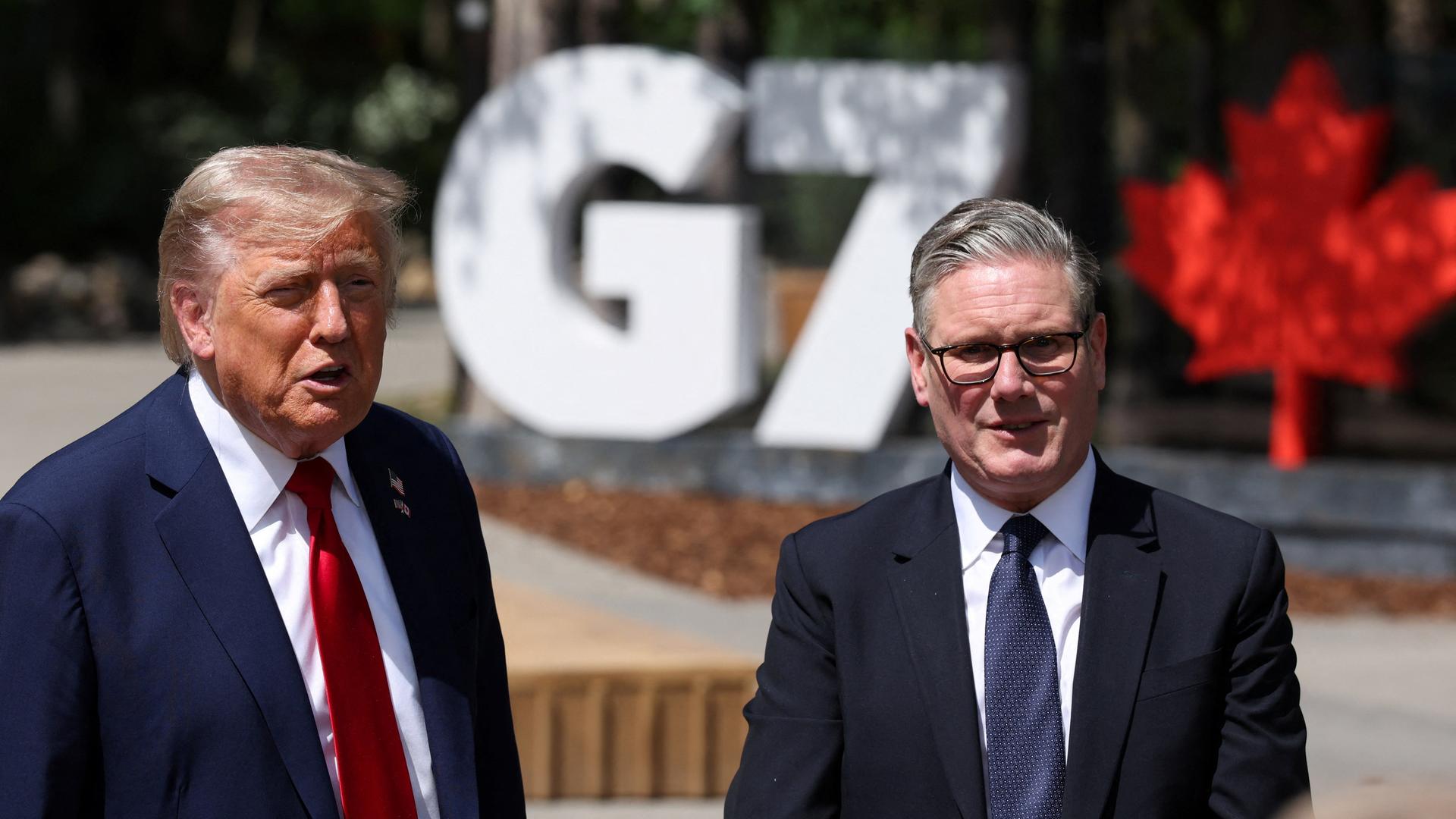 US-Präsident Donald Trump und der britische Premierminister Keir Starmer beim G7-Gipfel
US-Präsident Donald Trump und der britische Premierminister Keir Starmer beim G7-Gipfel