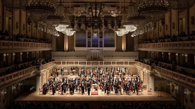 Die Musiker des Rundfunk-Sinfonieorchesters Berlin bei der Aufnahme zu "100 Jahre Radio – 100 Jahre RSB" im Konzerthaus Berlin