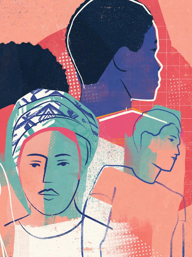 Illustration: Männliche und weibliche Gesichter verschiedener mit diversen kulturellen Identitäten.* Illustration: Männliche und weibliche Gesichter verschiedener mit diversen kulturellen Identitäten.*