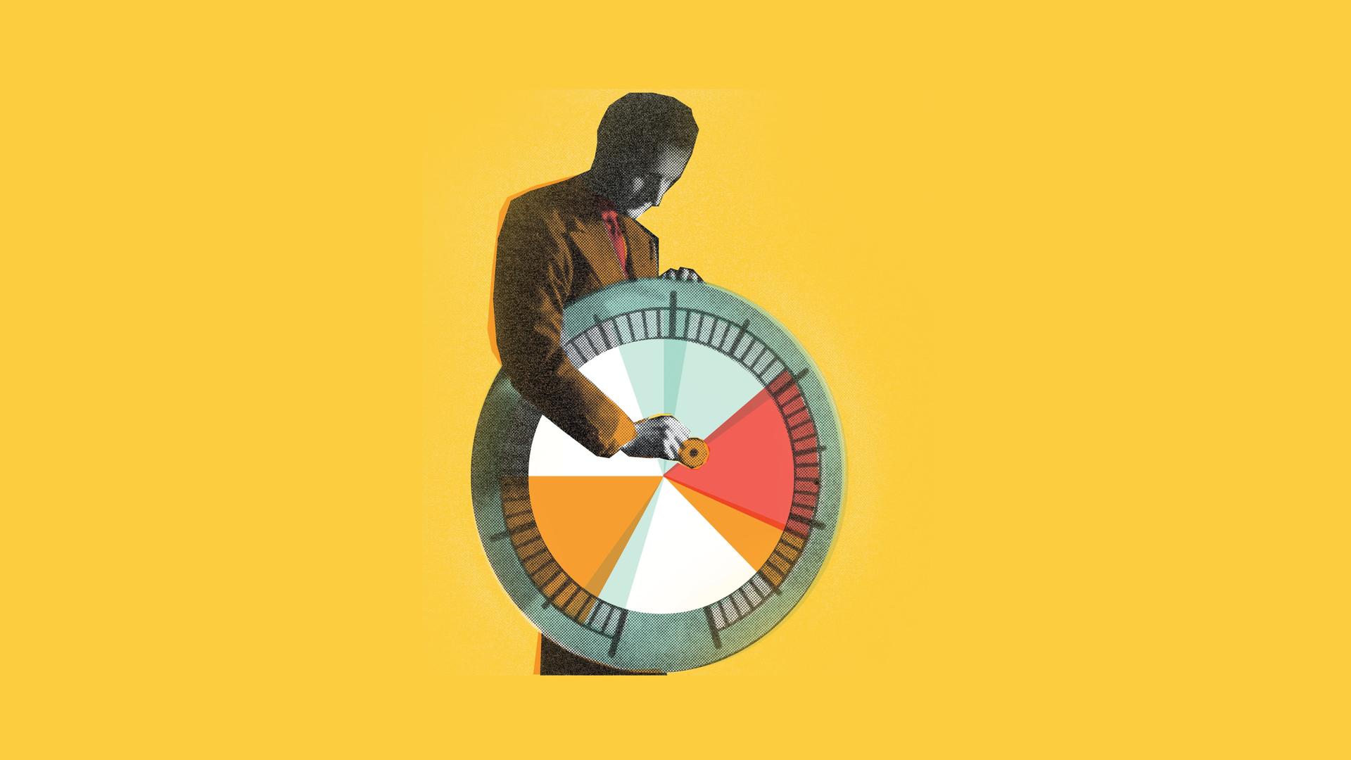 Illustration eines Mannes im Anzug, der einen Pfeil auf eine Dartscheibe setzt. Illustration eines Mannes im Anzug, der einen Pfeil auf eine Dartscheibe setzt.