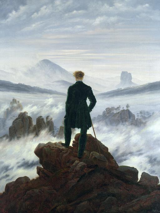 Ausschnitt aus Caspar David Friedrichs Bild "Der Wanderer im Nebelmeer", 1818 (Öl auf Leinwand)