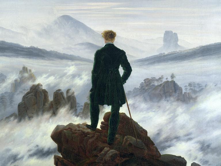 Ausschnitt aus Caspar David Friedrichs Bild "Der Wanderer im Nebelmeer", 1818 (Öl auf Leinwand)