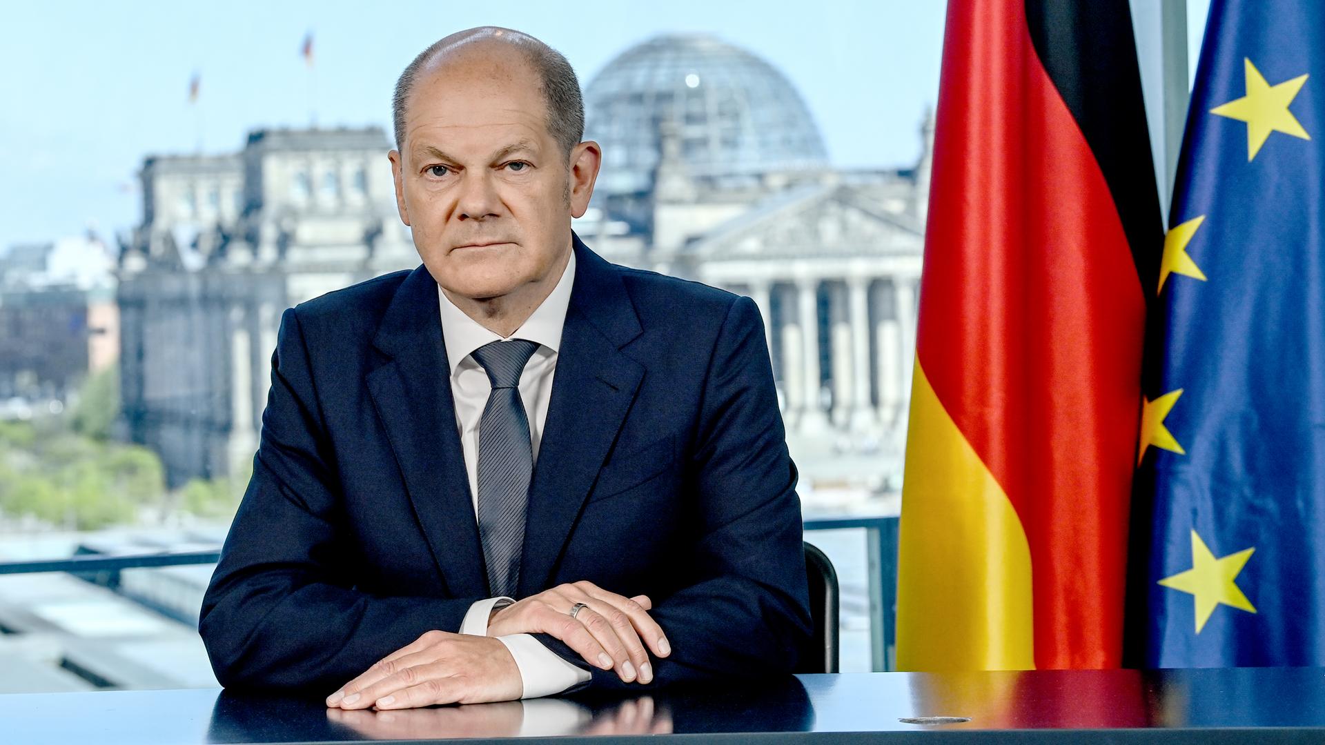 Bundeskanzler Scholz hält Fernsehansprache