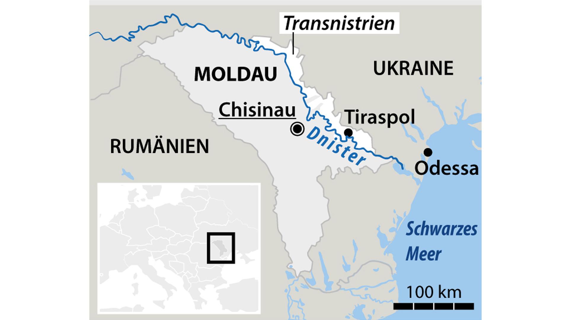 Krieg gegen die Ukraine - Separatisten melden Raketentrümmer in Transnistrien