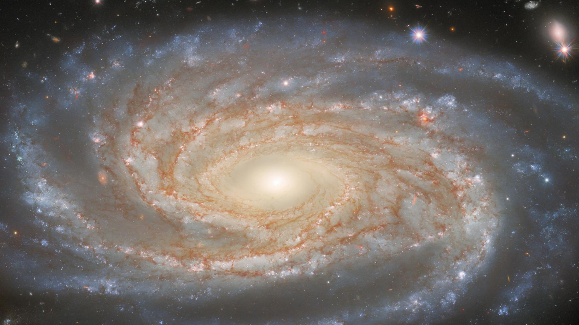 Durch ein Teleskop vergrößerter Blick auf eine Galaxie. 