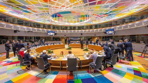 Brüssel: António Costa, Präsident des Europäischen Rates, eröffnet die erste Arbeitssitzung beim EU-Gipfel.