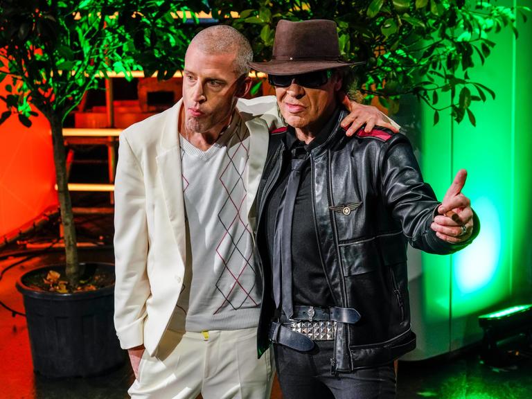 Benjamin von Stuckrad-Barre und Udo Lindenberg auf dem Roten Teppich beim International Music Award 2019 