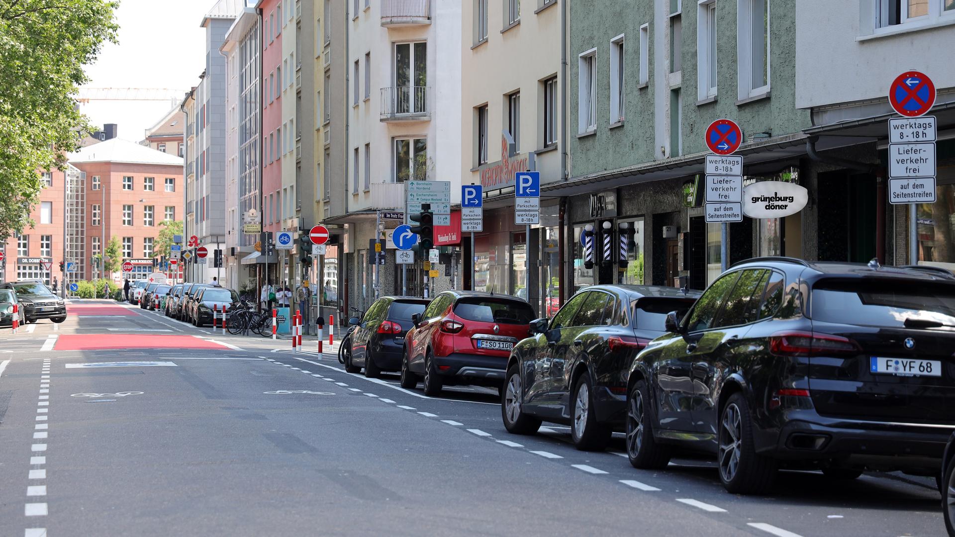 Eine Fahrradstrasse in Frankfurt Eine Fahrradstrasse in Frankfurt