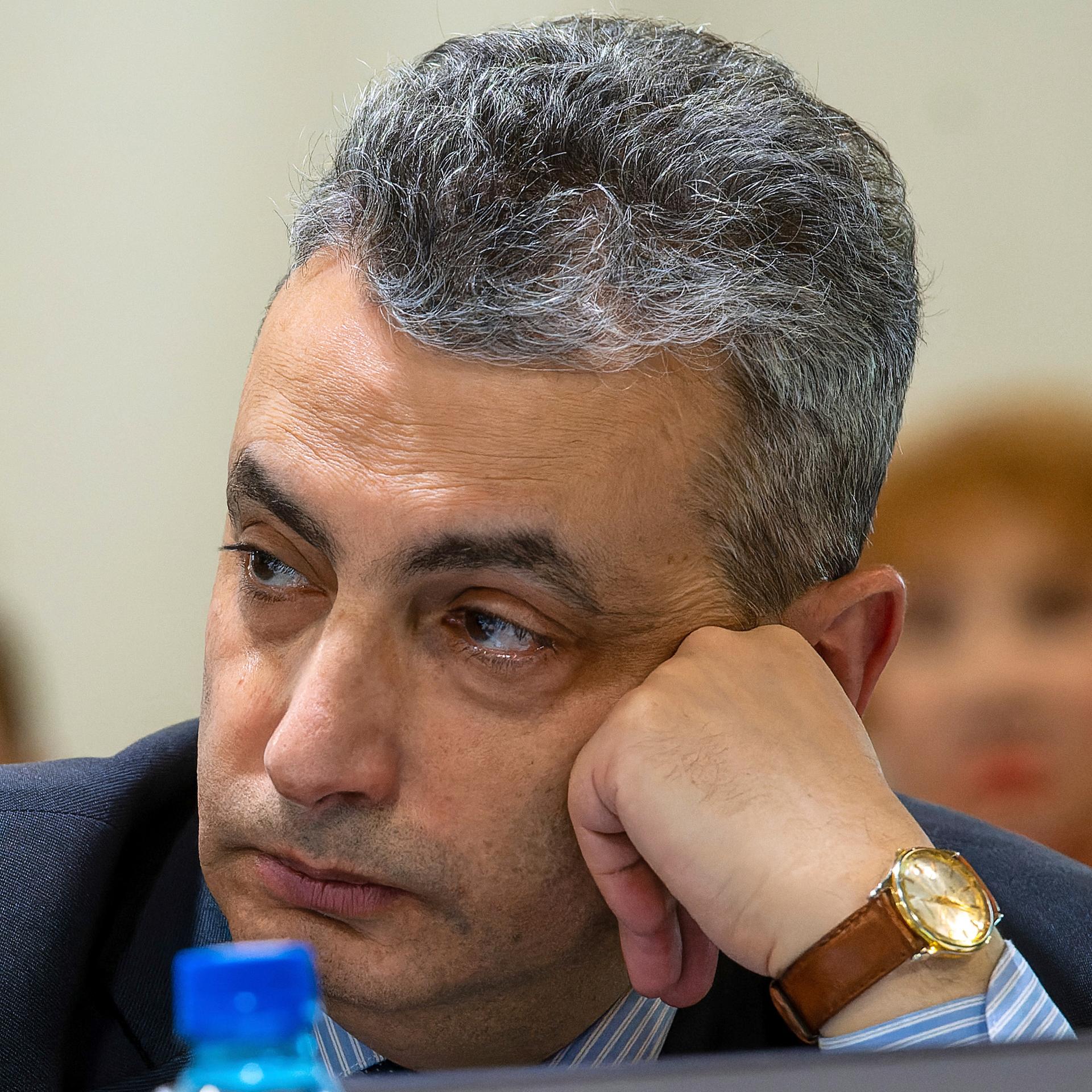 Lew Schlosberg, russischer Oppositioneller und stellvertretender Vorsitzender der Oppositionspartei Jabloko, nimmt an einer Sitzung des politischen Komitees der Partei in Russland teil.