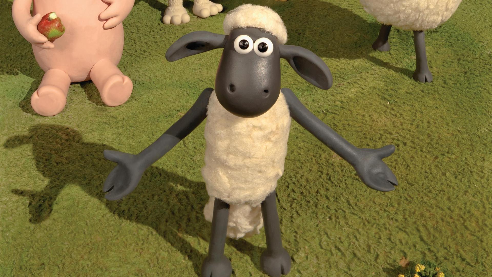 Shaun das Schaf und andere Figuren aus der Fernsehserie.