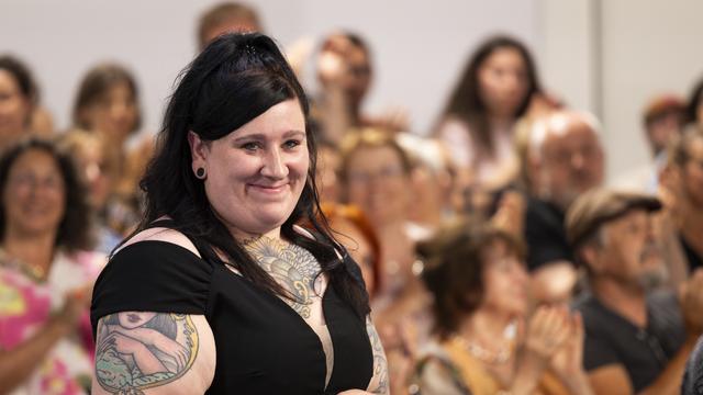 Lena Schätte bei der Preisverleihung im Rahmen der Tage der deutschsprachigen Literatur in Klagenfurt. 