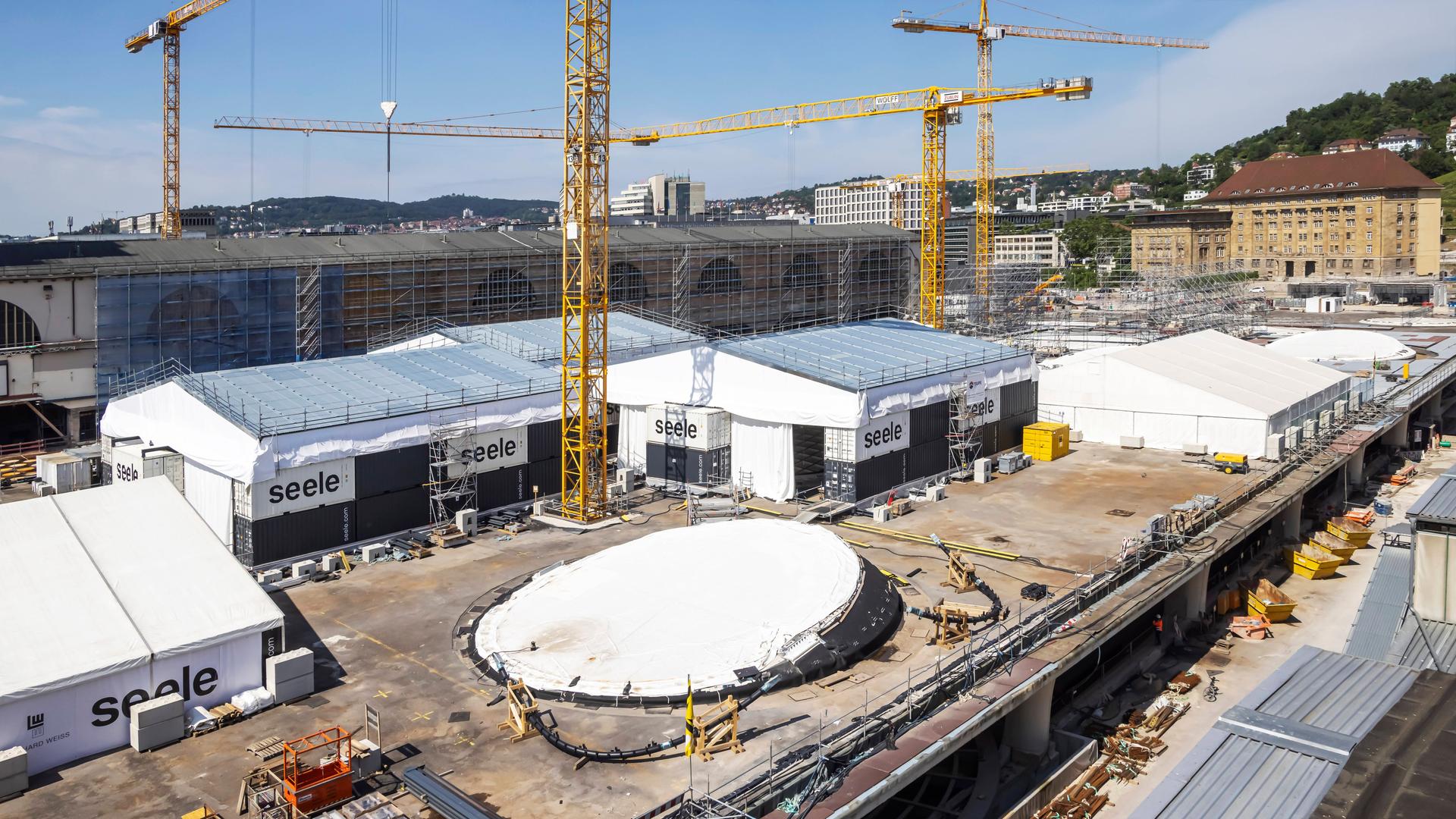 Baustelle Stuttgart 21. Hier entsteht der neue unterirdische Durchgangsbahnhof.