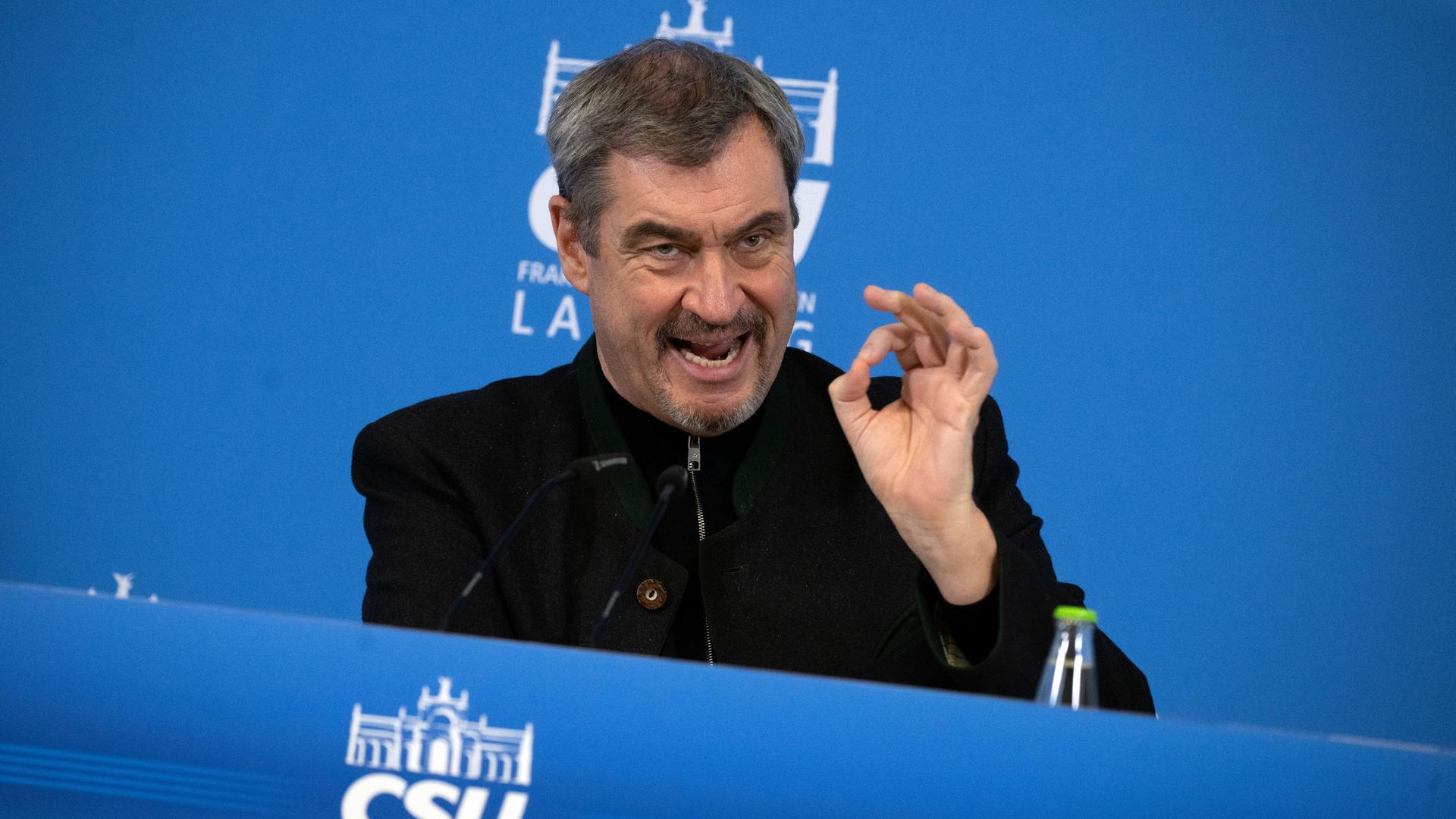 Markus Söder (CSU), Ministerpräsident von Bayern, spricht bei einer Pressekonferenz anlässlich der CSU-Winterklausur in Kloster Banz.