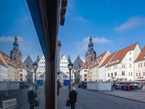 Stadtansicht von Eisleben. Stadtansicht von Eisleben.