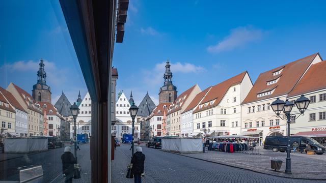 Stadtansicht von Eisleben.