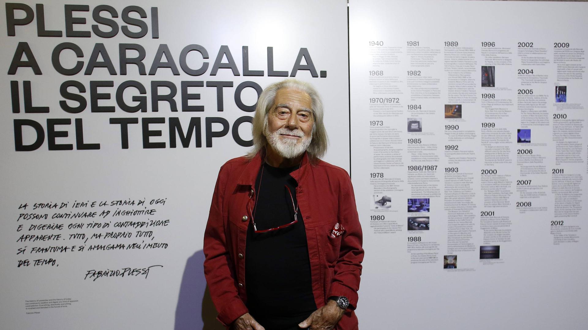Der Künstler Fabrizio Plessi bei seiner Ausstellung „Das Geheimnis der Zeit“.
Der Künstler Fabrizio Plessi bei seiner Ausstellung „Das Geheimnis der Zeit“.