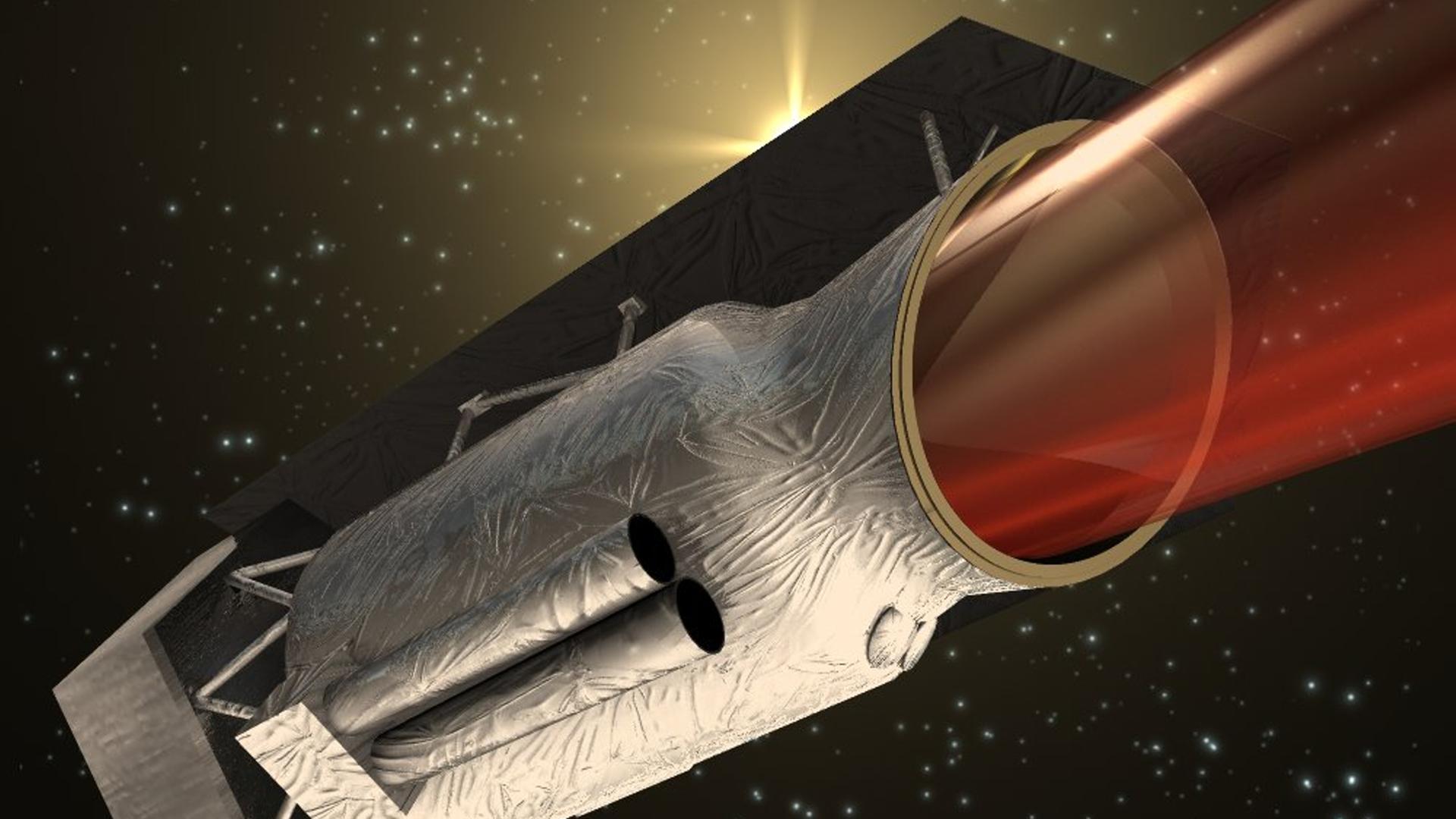 ISO, das Infrared Space Observatory, im Weltall (Illustration) 