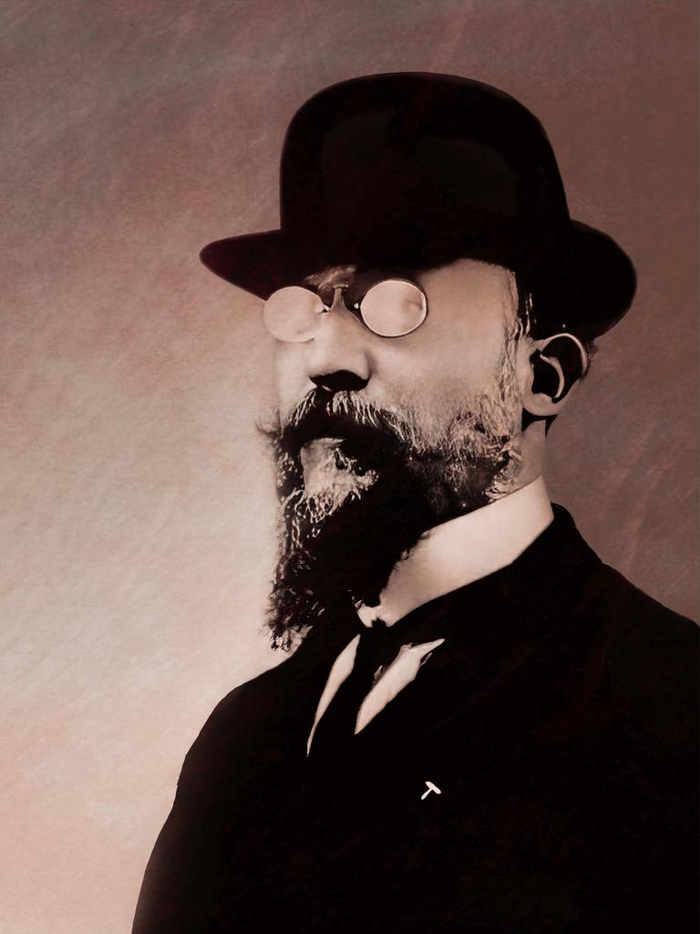 Erik Satie, französischer Komponist und Pianist, in einem digital bearbeiteten Porträt nach einer Fotografie