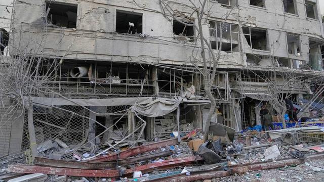 Ein zerstörtes Gebäude in Teheran