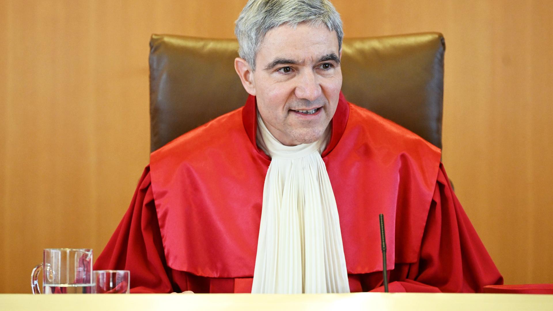 Stephan Harbarth, der Präsident des Bundesverfassungsgerichts, bei einer Sitzung des Gerichts in Karlsruhe.